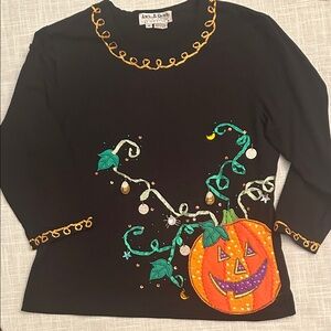 Jack B. Quick Black Halloween Pumpkin Top